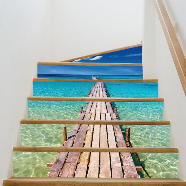 

Landscape Print 3D Stair Sticker, Multicolor