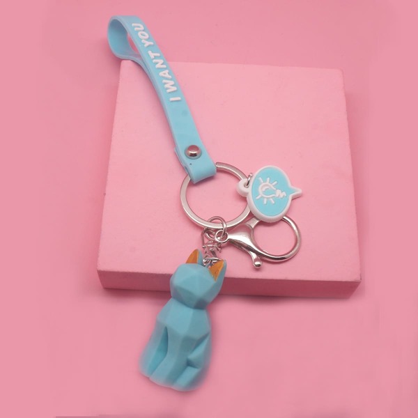 

Dog Charm Keychain, Multicolor