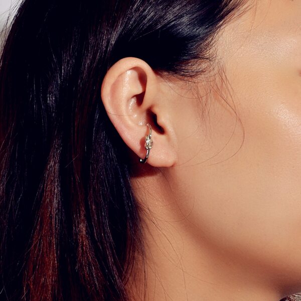 

Knot Design Stud Earrings, Silver