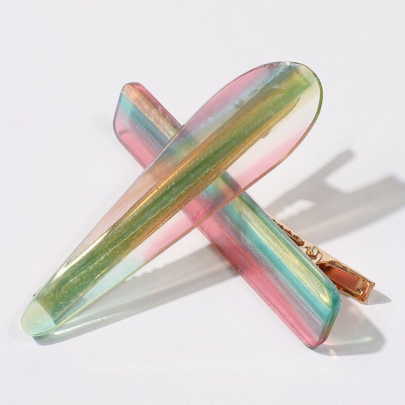 

2pcs Glitter Hair Clip, Multicolor