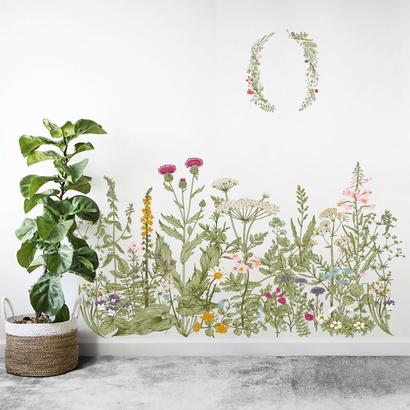 

Flower Print Wall Sticker, Green