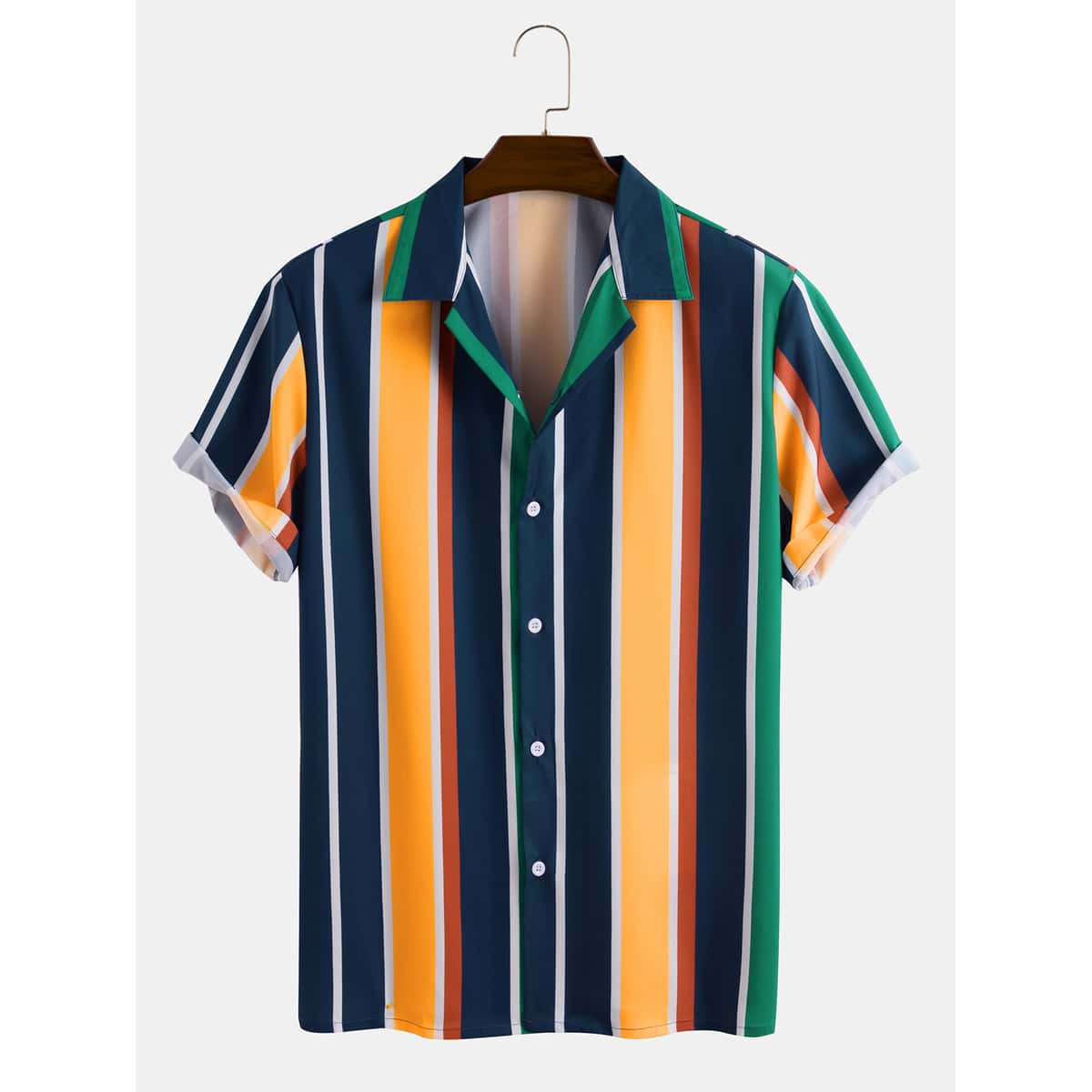 

Guys Colorful Striped Shirt, Multicolor