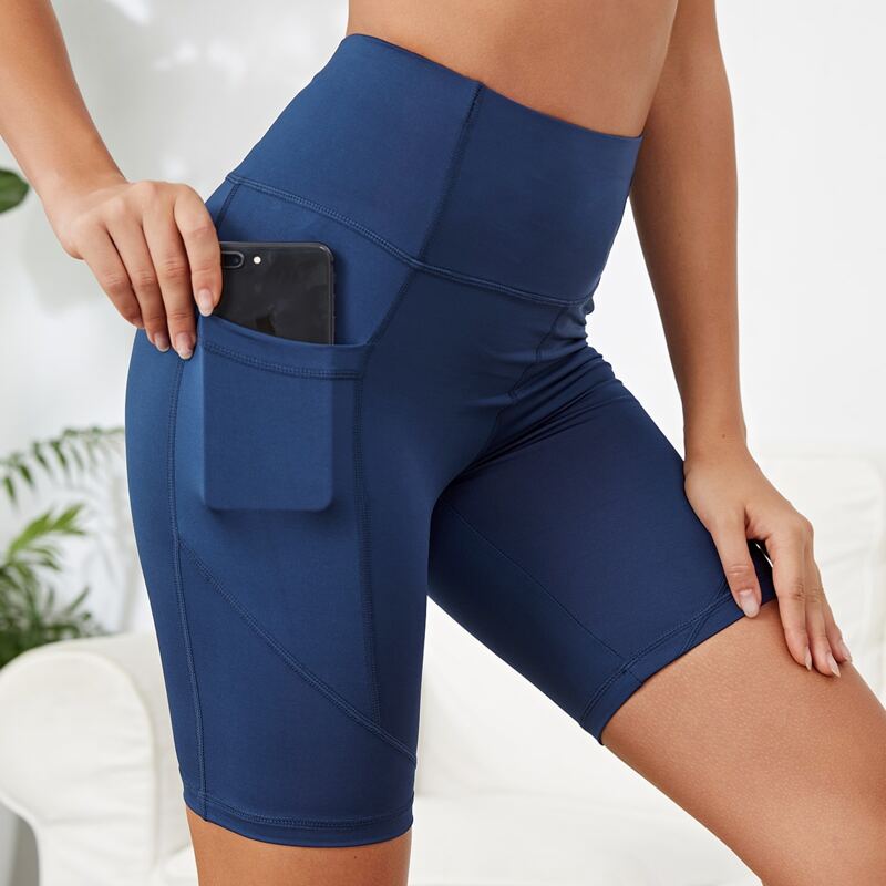 

Side Phone Pocket Sports Shorts, Blue