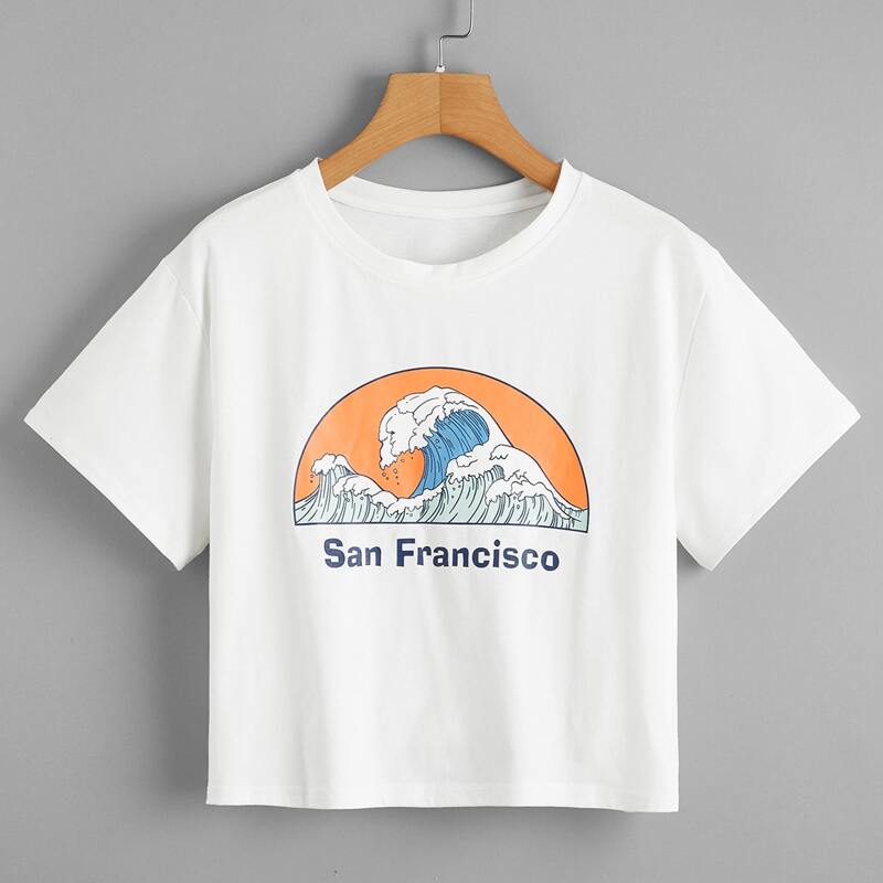 

Wave Graphic Tee, White