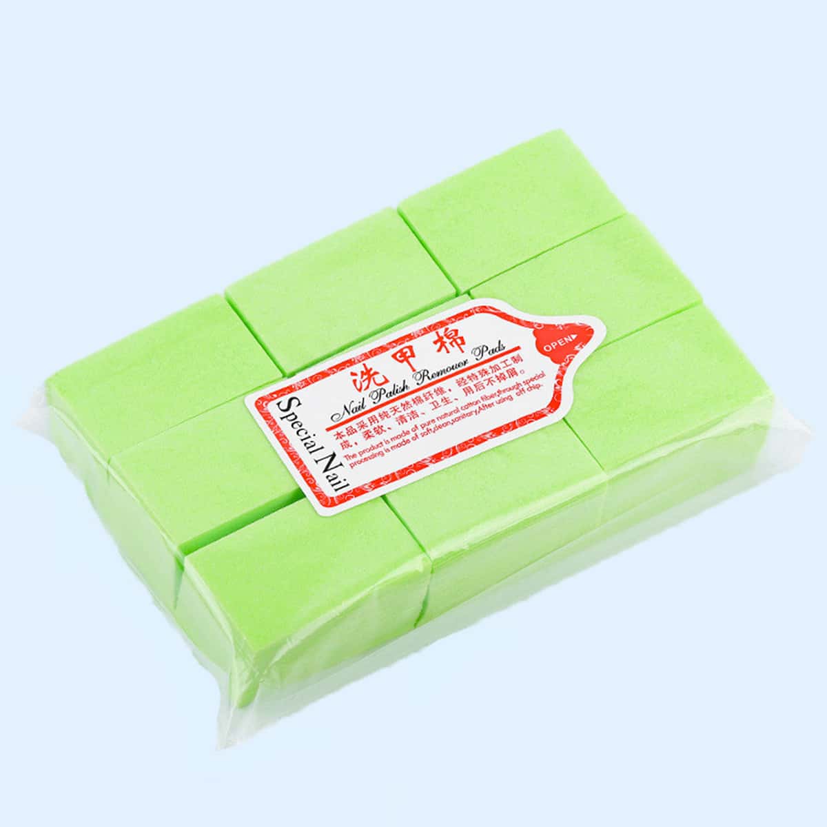 

630pcs Nail Polish Remover Pads, Green