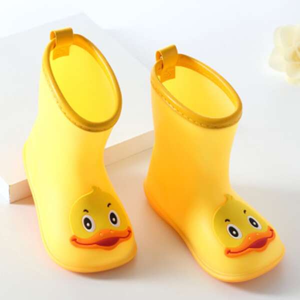 

1pair Kids Silicone Duck Rain Boots Cover, Yellow