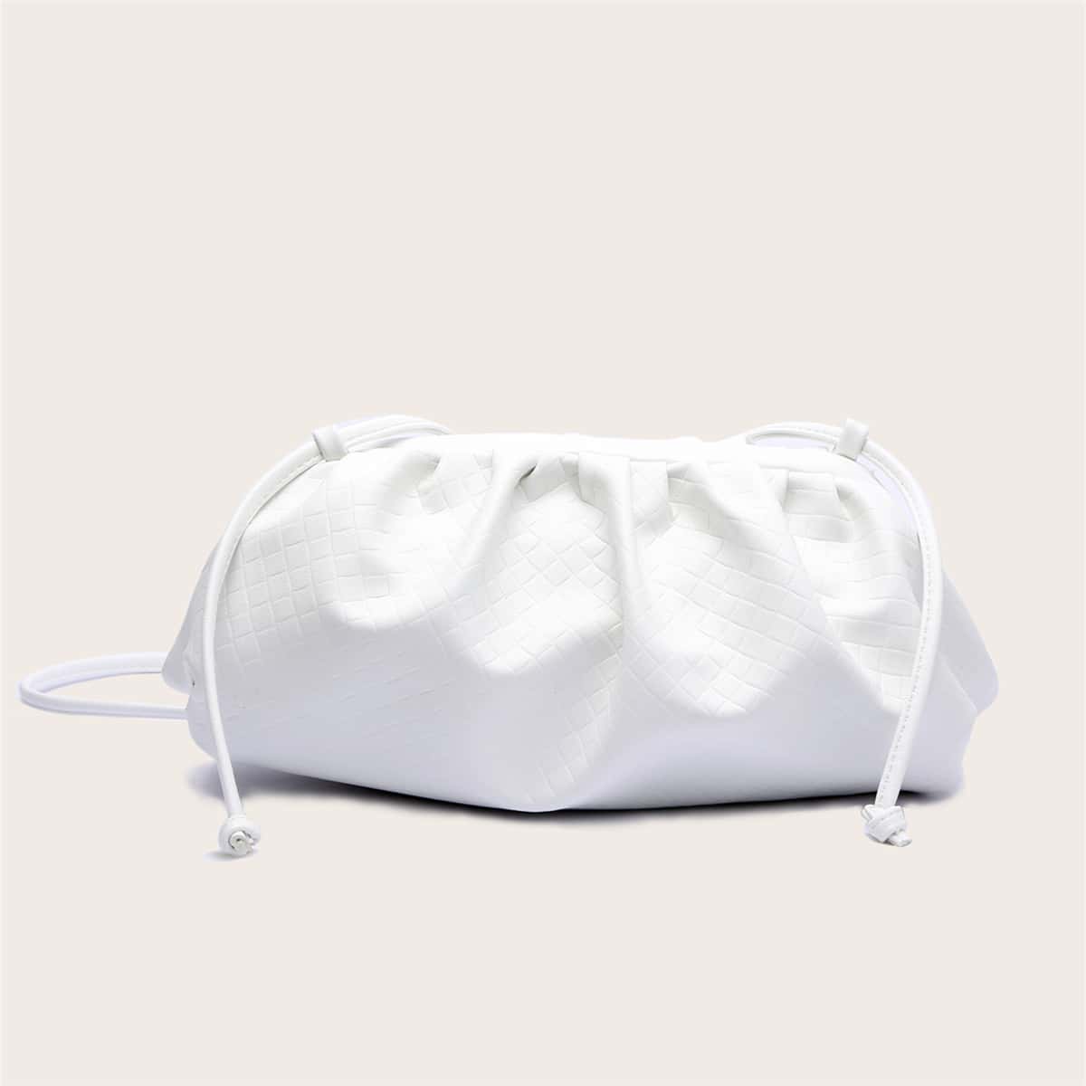 

Minimalist Ruched Bag, White
