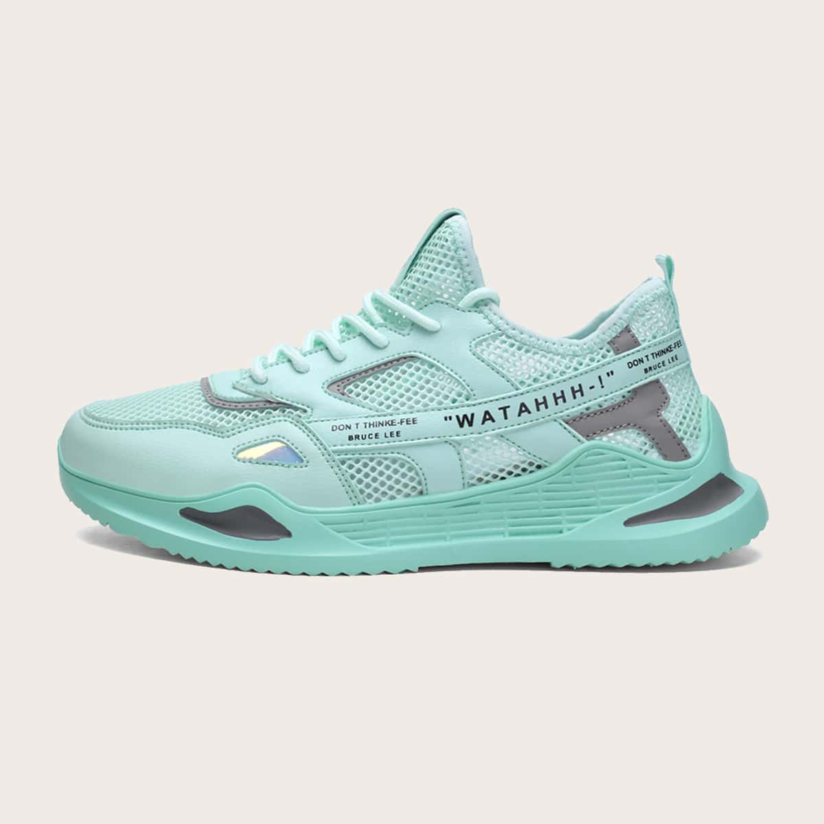 

Guys Letter Graphic Mesh Panel Sneakers, Green