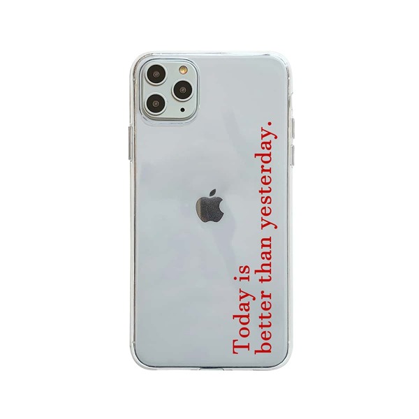 

Прозрачный чехол для iPhone с текстовым принтом 1шт
