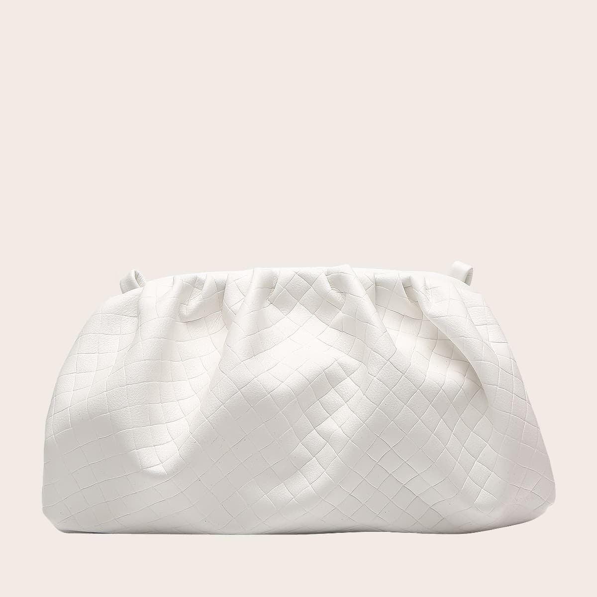 

Minimalist Ruched Bag, White
