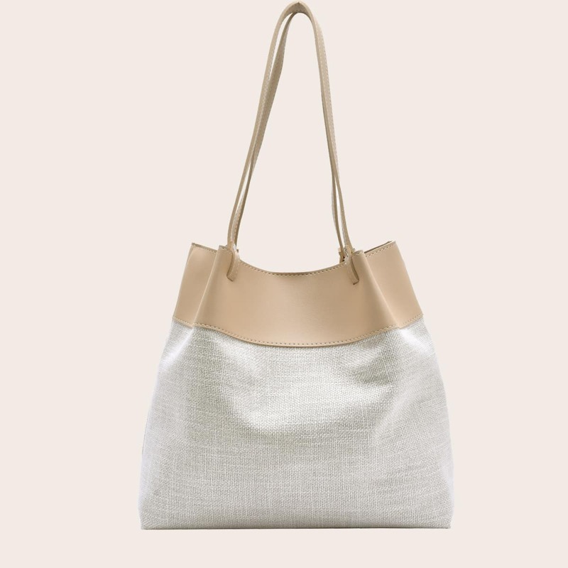 

Two Tone Tote Bag, Beige