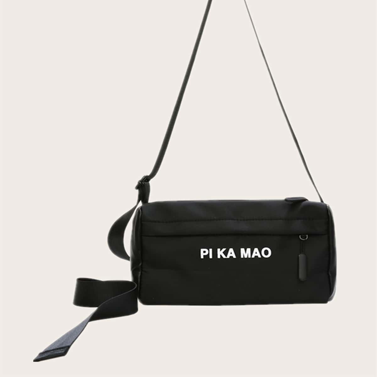 

Guys Letter Graphic Crossbody Bag, Black