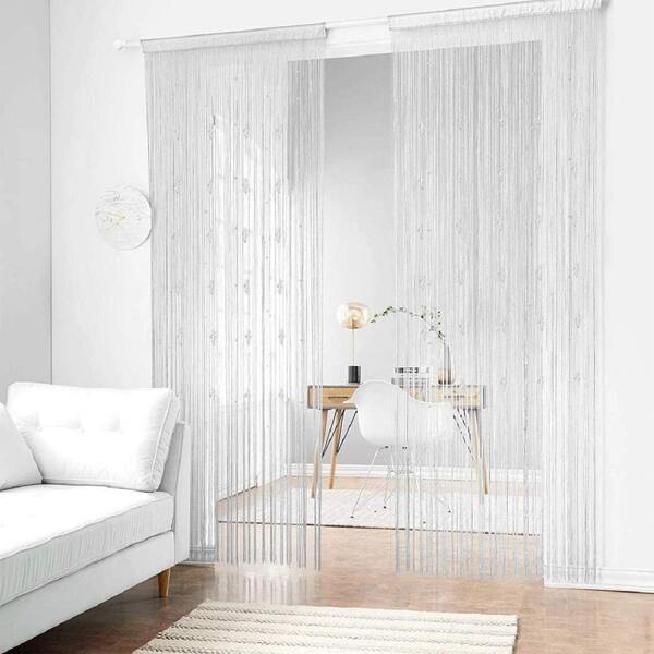 

1pc Beaded Crystal String Curtain, White