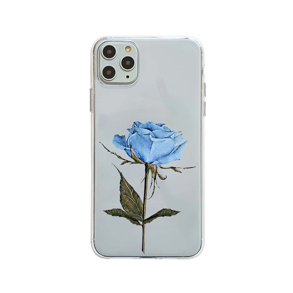 

1pc Rose Pattern Clear iPhone Case