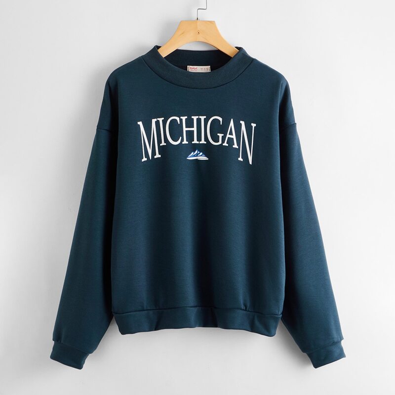 

Letter Graphic Sweatshirt, Navy blue