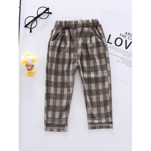 

Toddler Boys Plaid Elastic Waist Pants, Multicolor