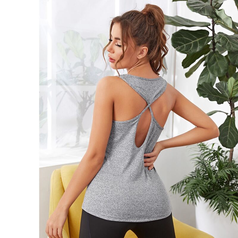 

Cur Out Back Sports Tank Top, Grey