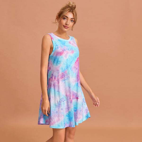 

Tie Dye Tank Lounge Dress, Multicolor