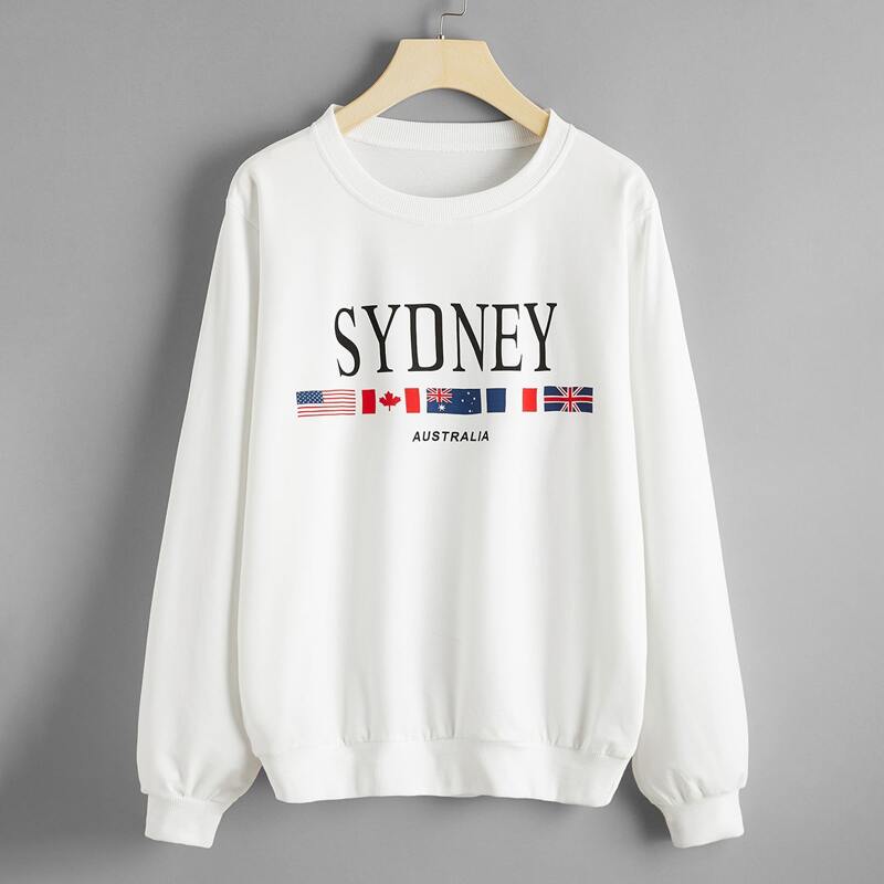 

Flag Graphic Sweatshirt, White
