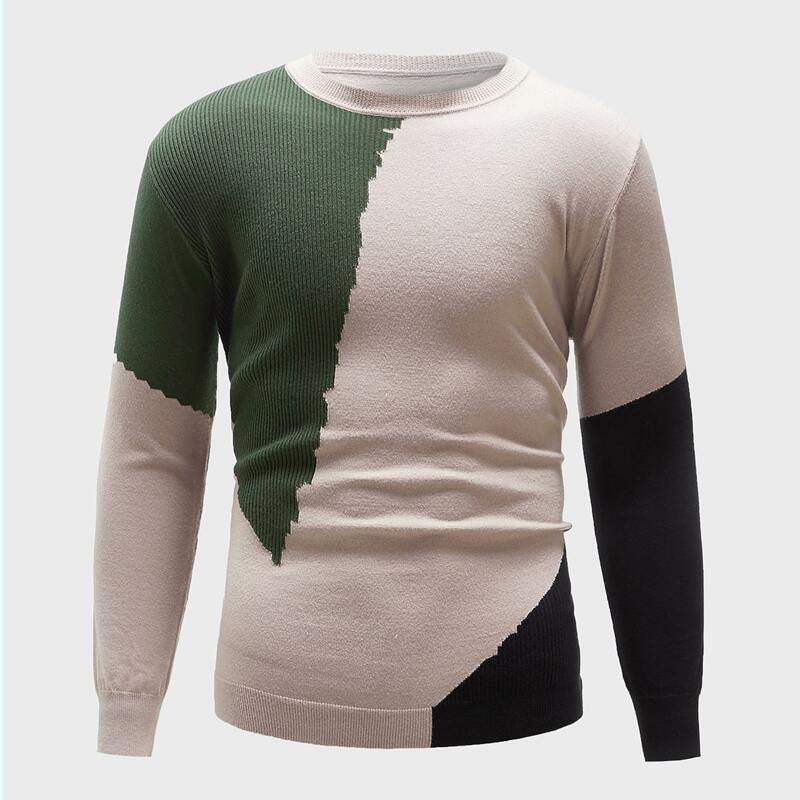 

Guys Colorblock Crew Neck Sweater, Multicolor