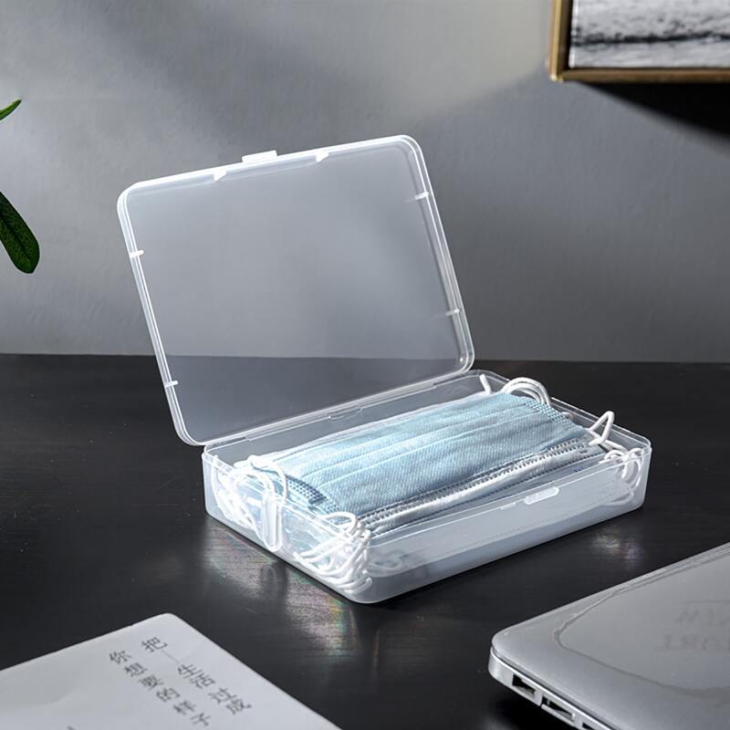 1pc Portable Mask Storage Box, Clear