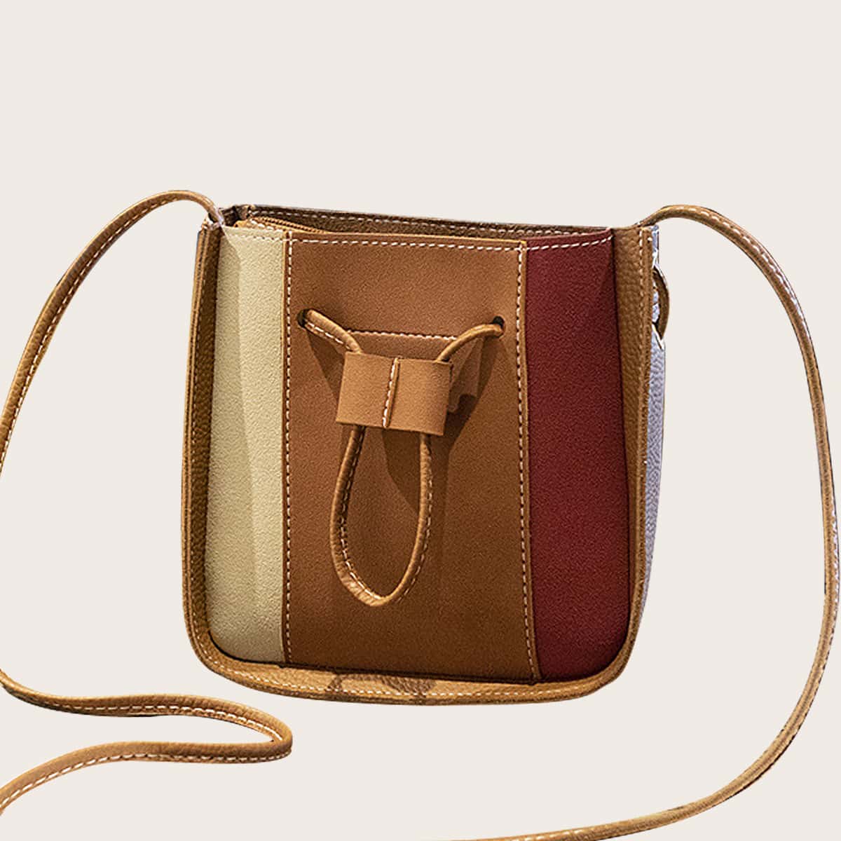 

Colorblock Leather Crossbody Bag, Multicolor