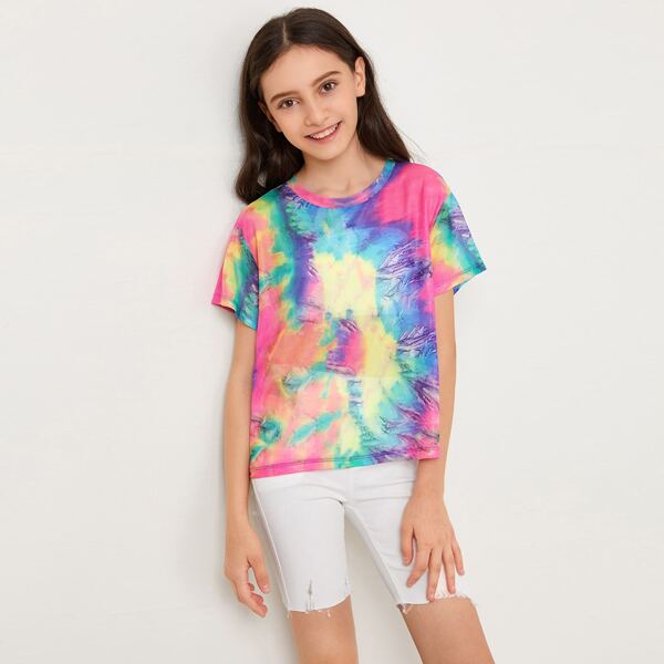 

Girls Tie Dye Mesh Top, Multicolor