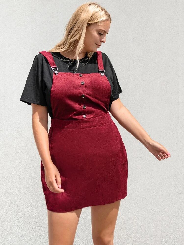 corduroy overall dress plus size
