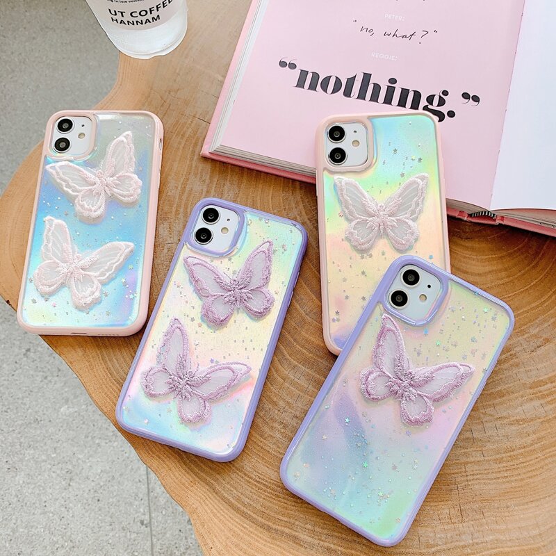 

Butterfly Holographic iPhone Case, Multicolor