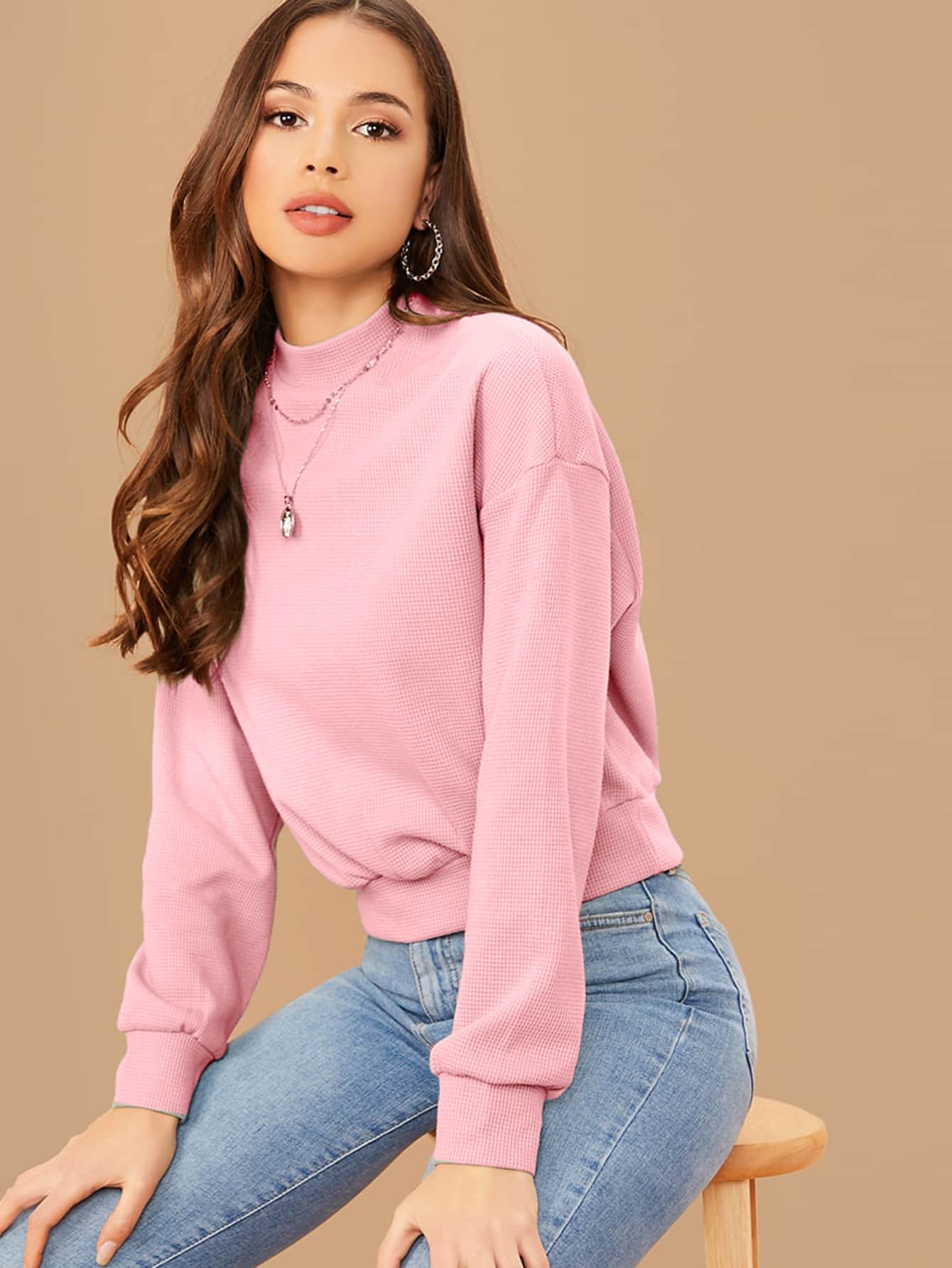SHEIN Essnce Sudaderas Rosa - Rosa Pálido - Ver 1