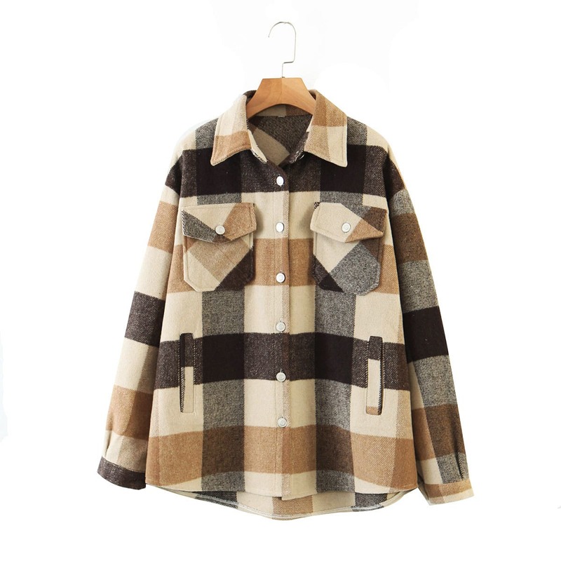 

Plaid Flap Pocket Overshirt, Multicolor