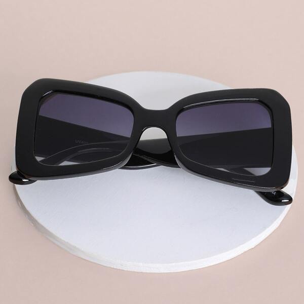 

Acrylic Rectangle Shield Sunglasses, Black