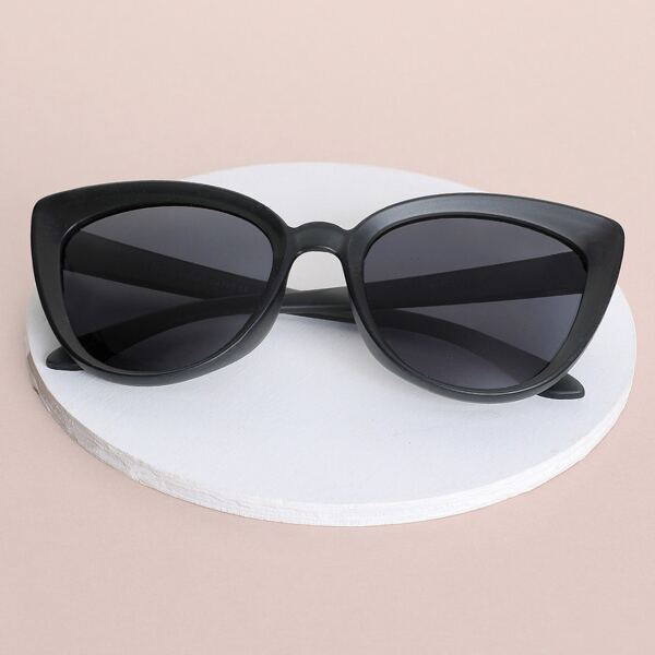 

Frosted Acrylic Cat Eye Sunglasses, Black