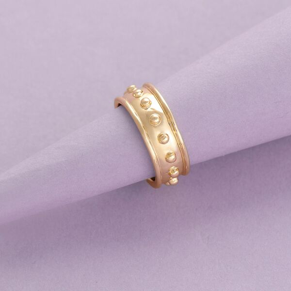 

Raised Studded Thick Ring, Gold