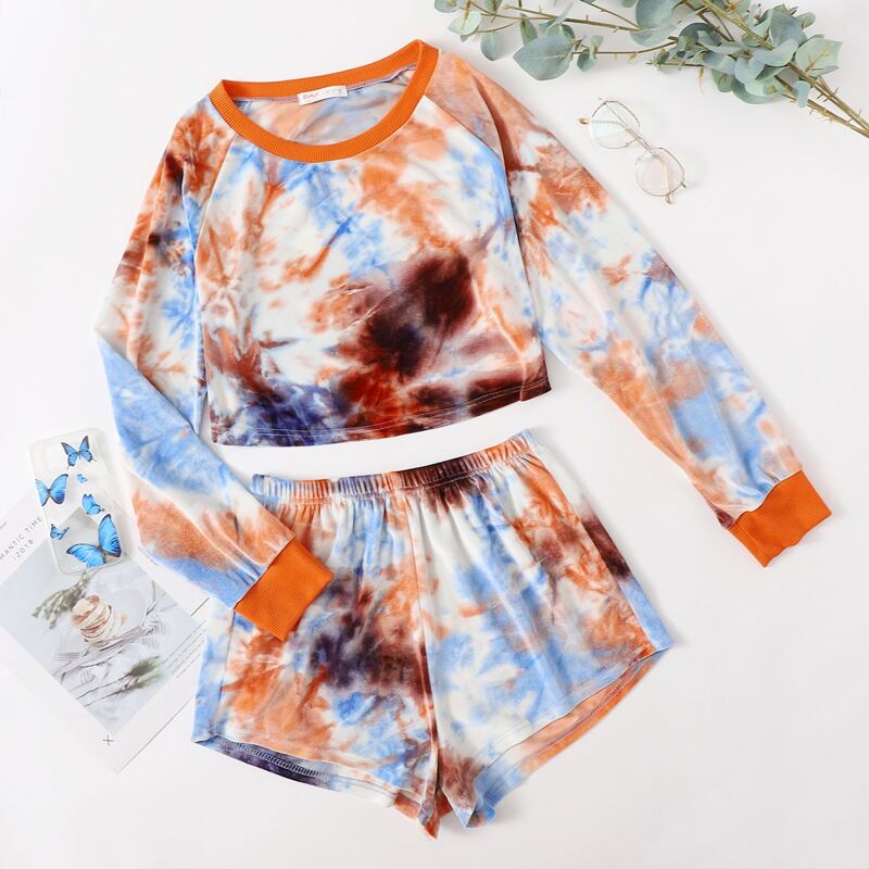 

Tie Dye Shorts PJ Set, Multicolor