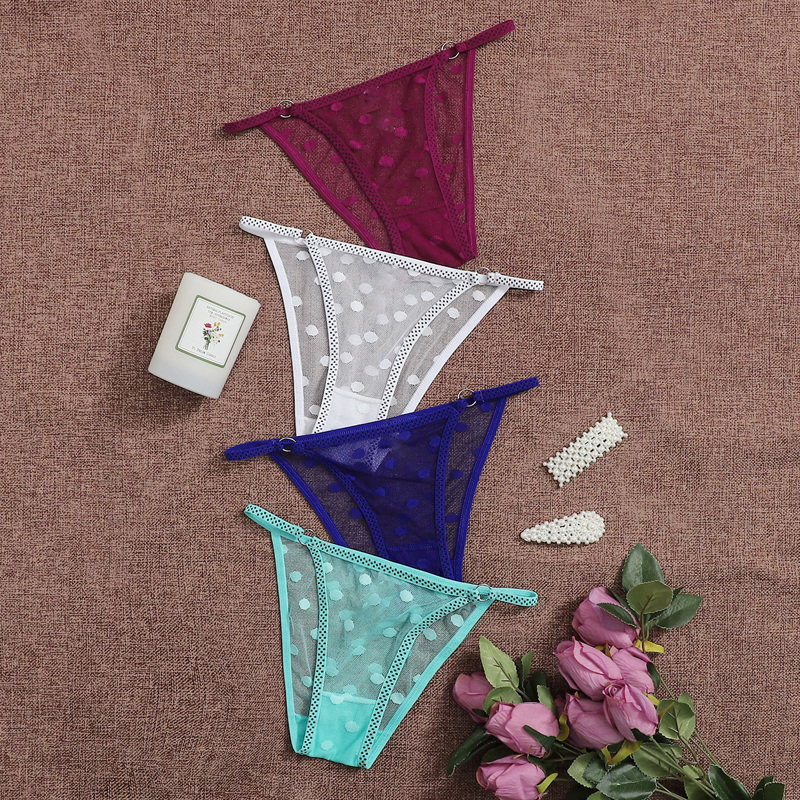 

4pack Swiss Dot Ring Linked Panty Set, Multicolor
