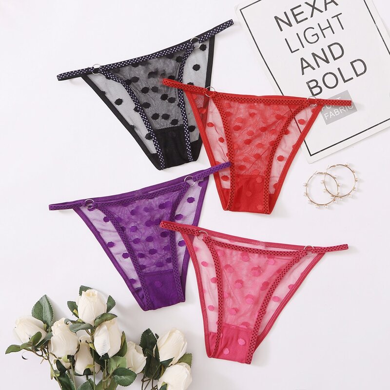 

4pack Swiss Dot Ring Linked Panty Set, Multicolor