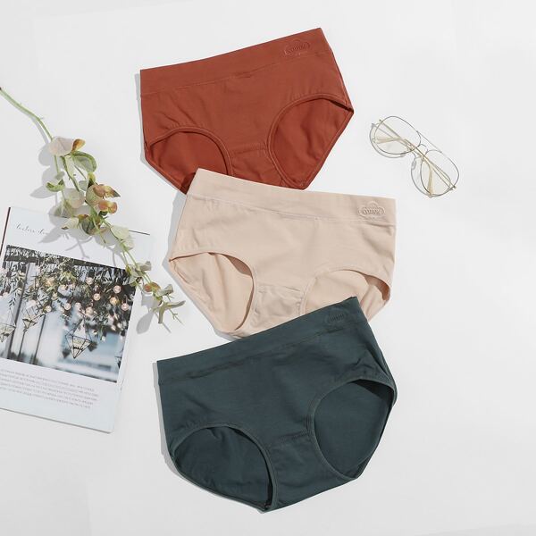 

3pack Solid Panty Set, Multicolor