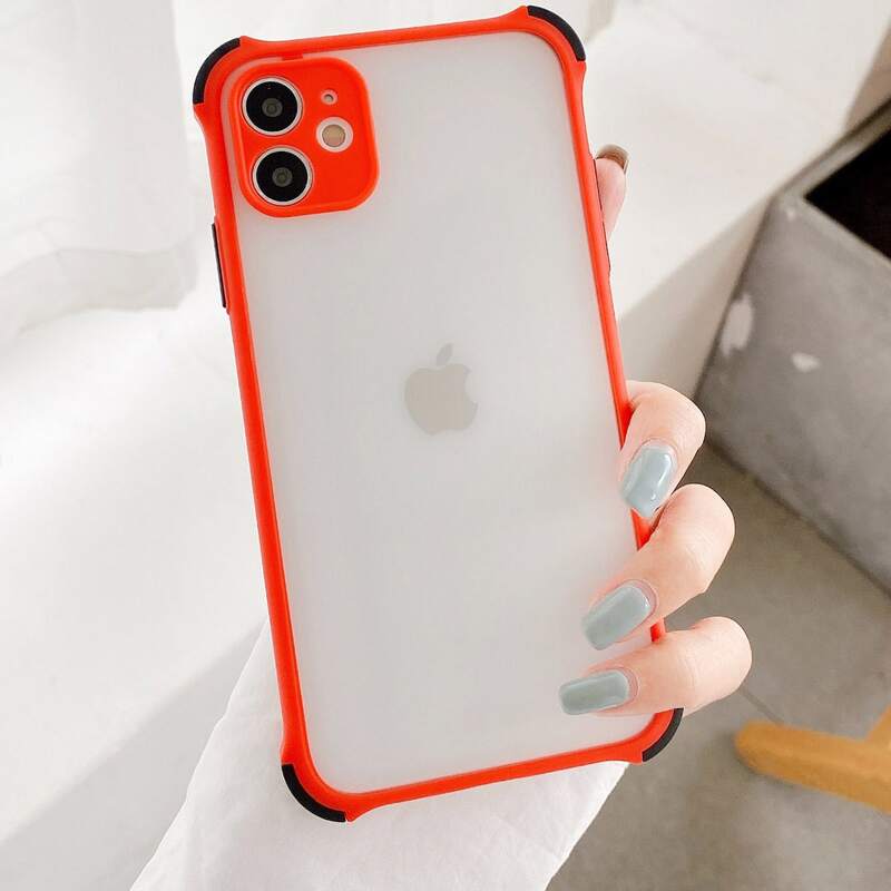 

Contrast Frame Clear iPhone case, Red