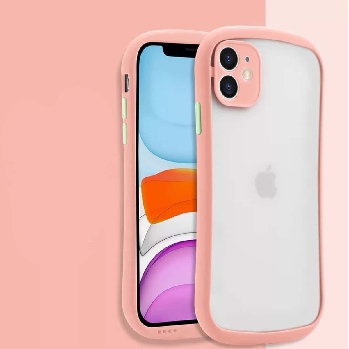 

Contrast Frame Clear iPhone case, Baby pink