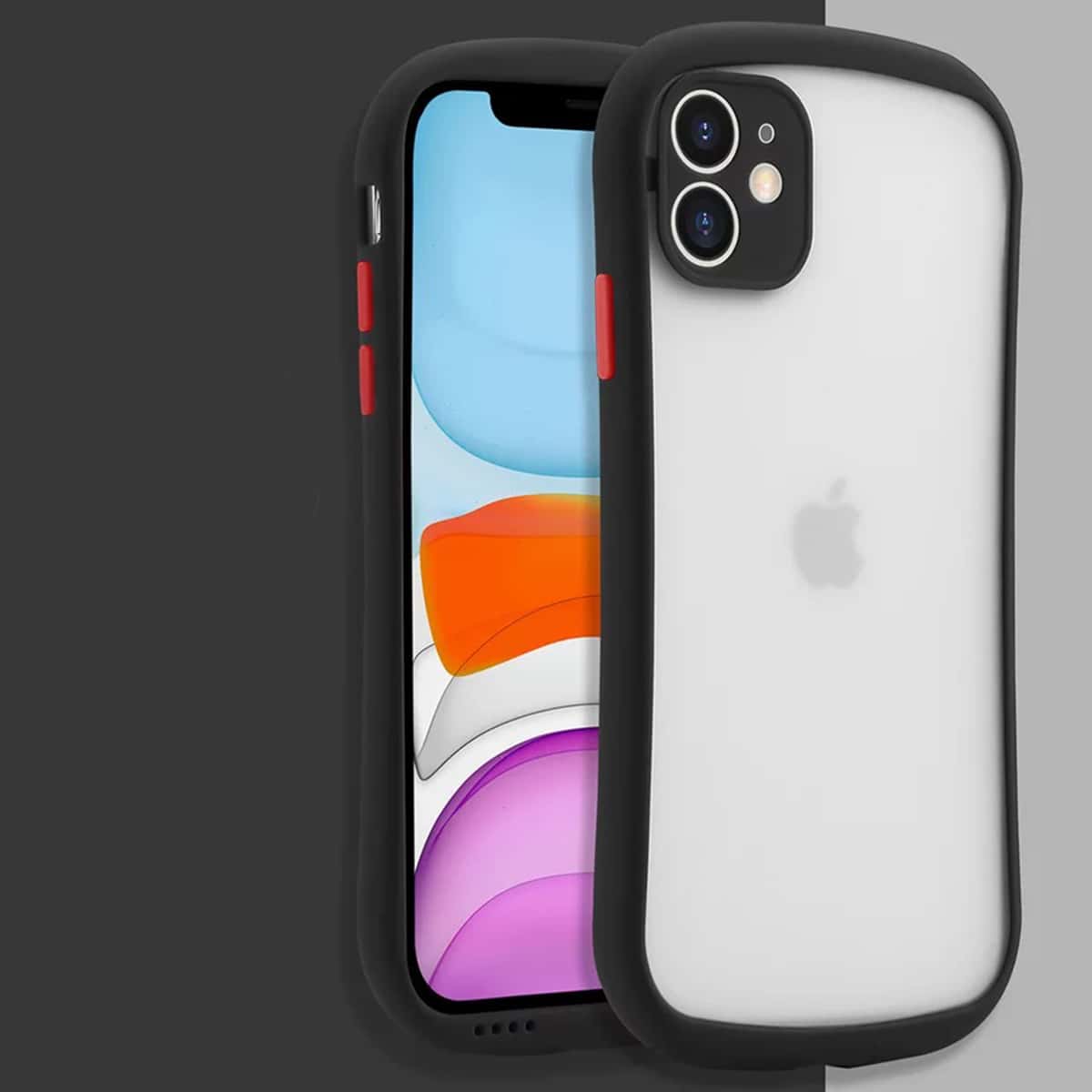 

Contrast Frame Clear iPhone case, Black