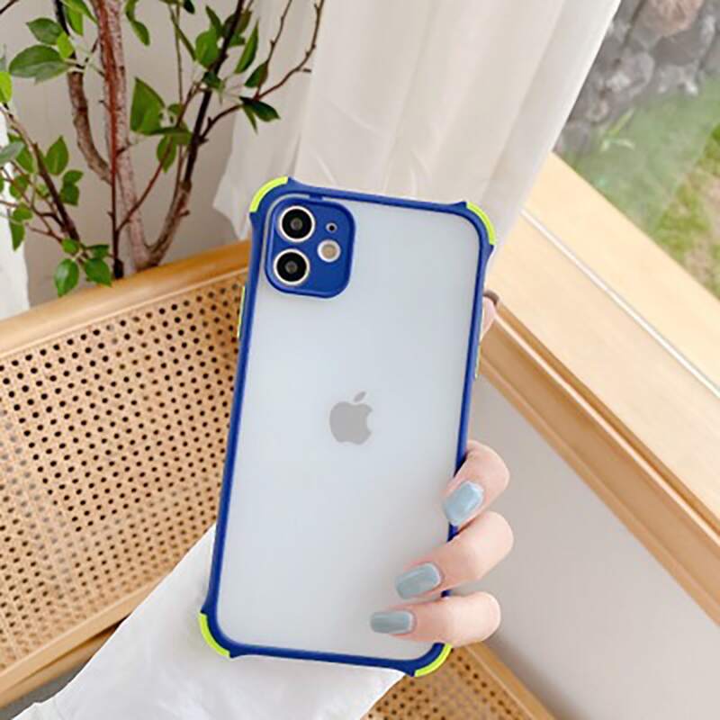 

Contrast Frame Clear iPhone case, Royal blue