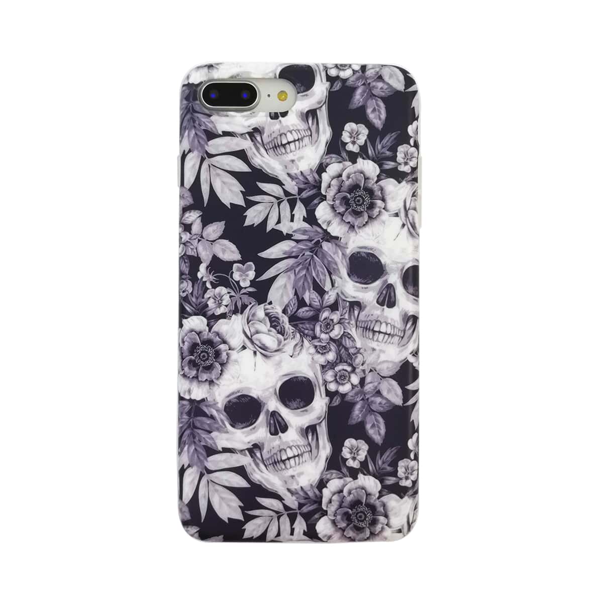 

1pc Skull & Flower iPhone Case, Multicolor