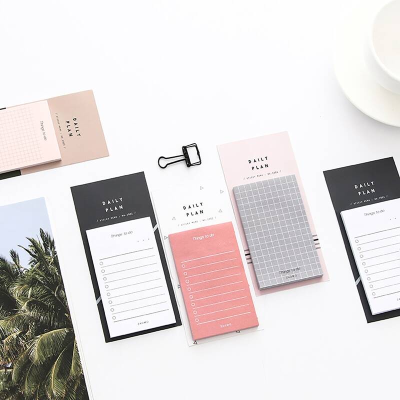 

2pcs Random Color Daily Plan Sticky Note, Multicolor