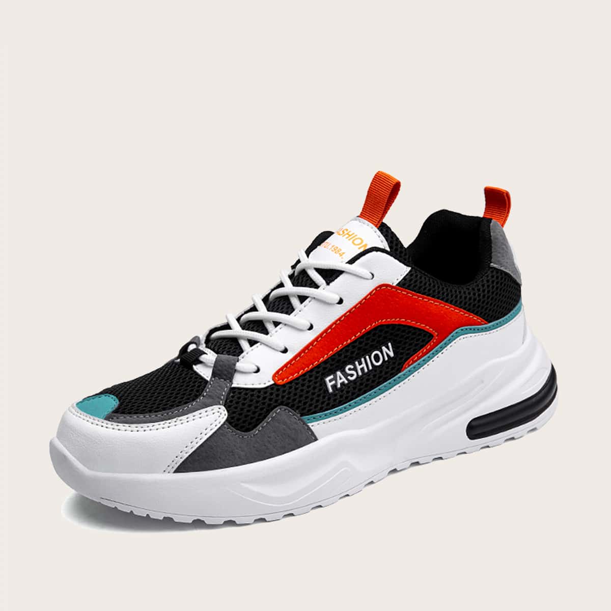 

Guys Lace-up Front Wide Fit Colorblock Sneakers, Black
