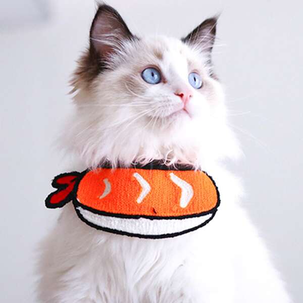 

1pc Sushi Shaped Cat Bandana, Multicolor