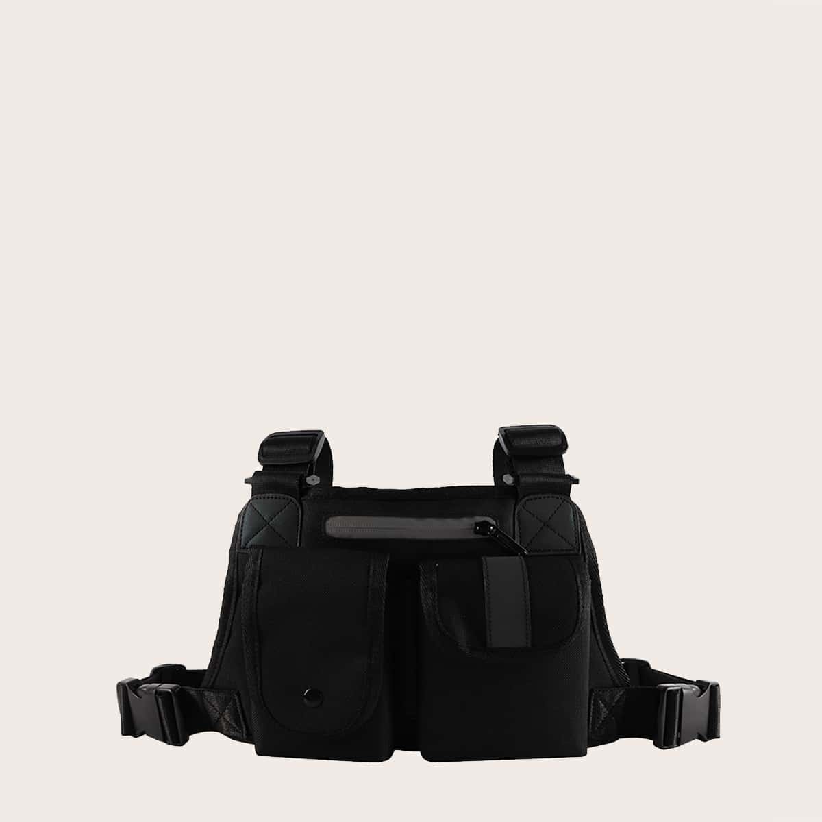 

Solid Pocket Fanny Pack, Black