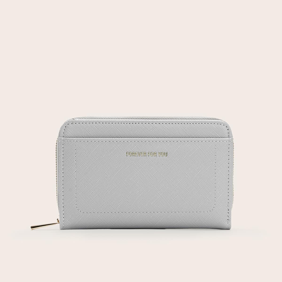 

Zip Around Purse With Card Holder, Light grey