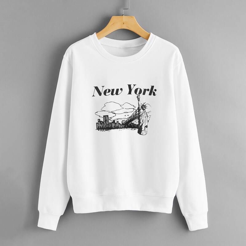 

Letter Graphic Sweatshirt, White