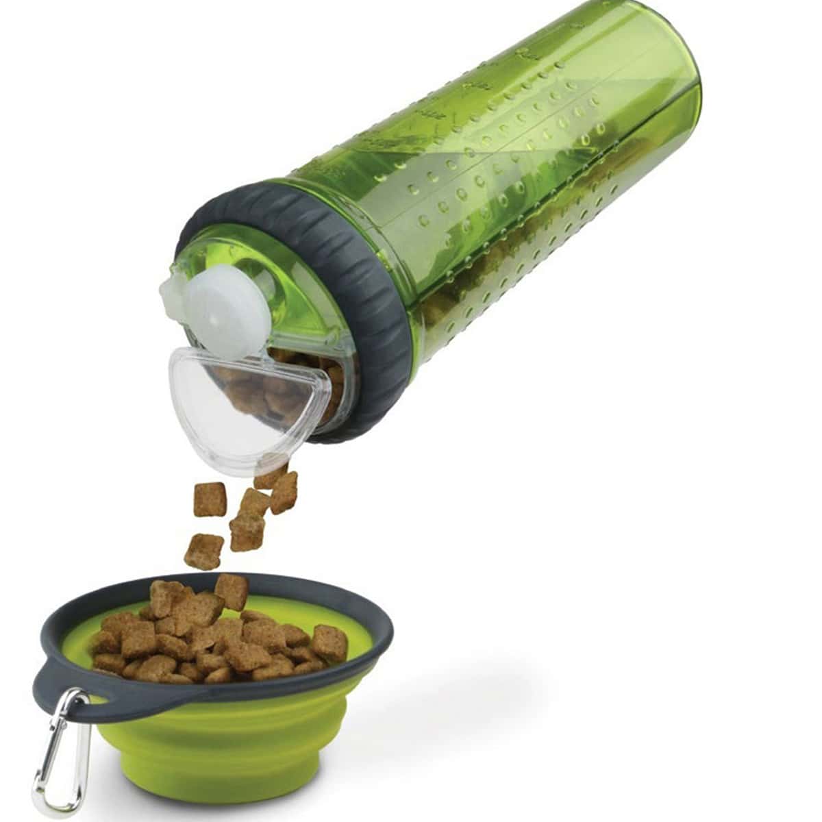 

1pc Dual-use Dog Water Bottle & 1pc Dog Bowl, Green